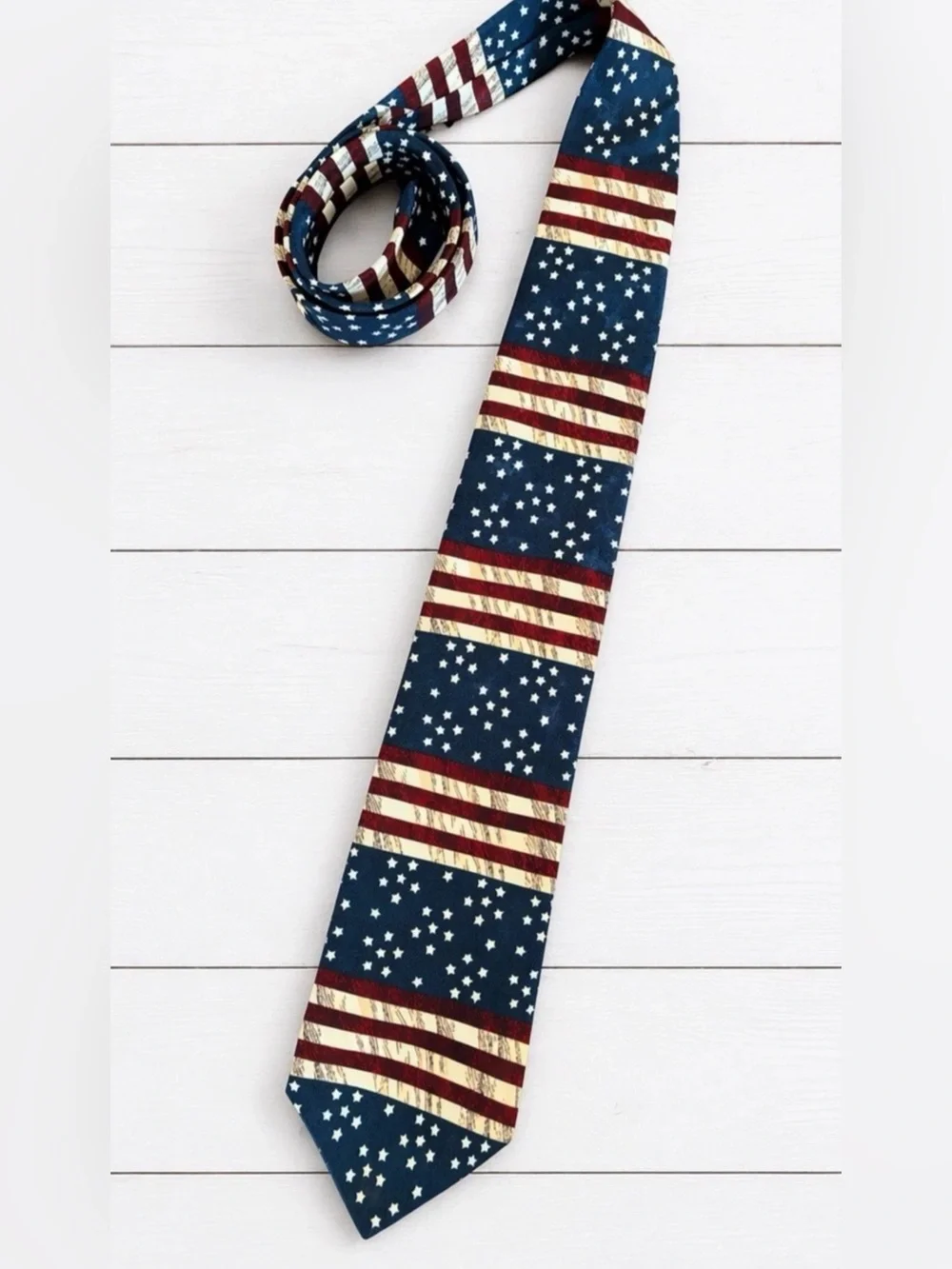 TANGO By Max Raab 100% Silk Neck Tie Americana Series 1864 American Flag mens